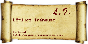 Lőrincz Iréneusz névjegykártya